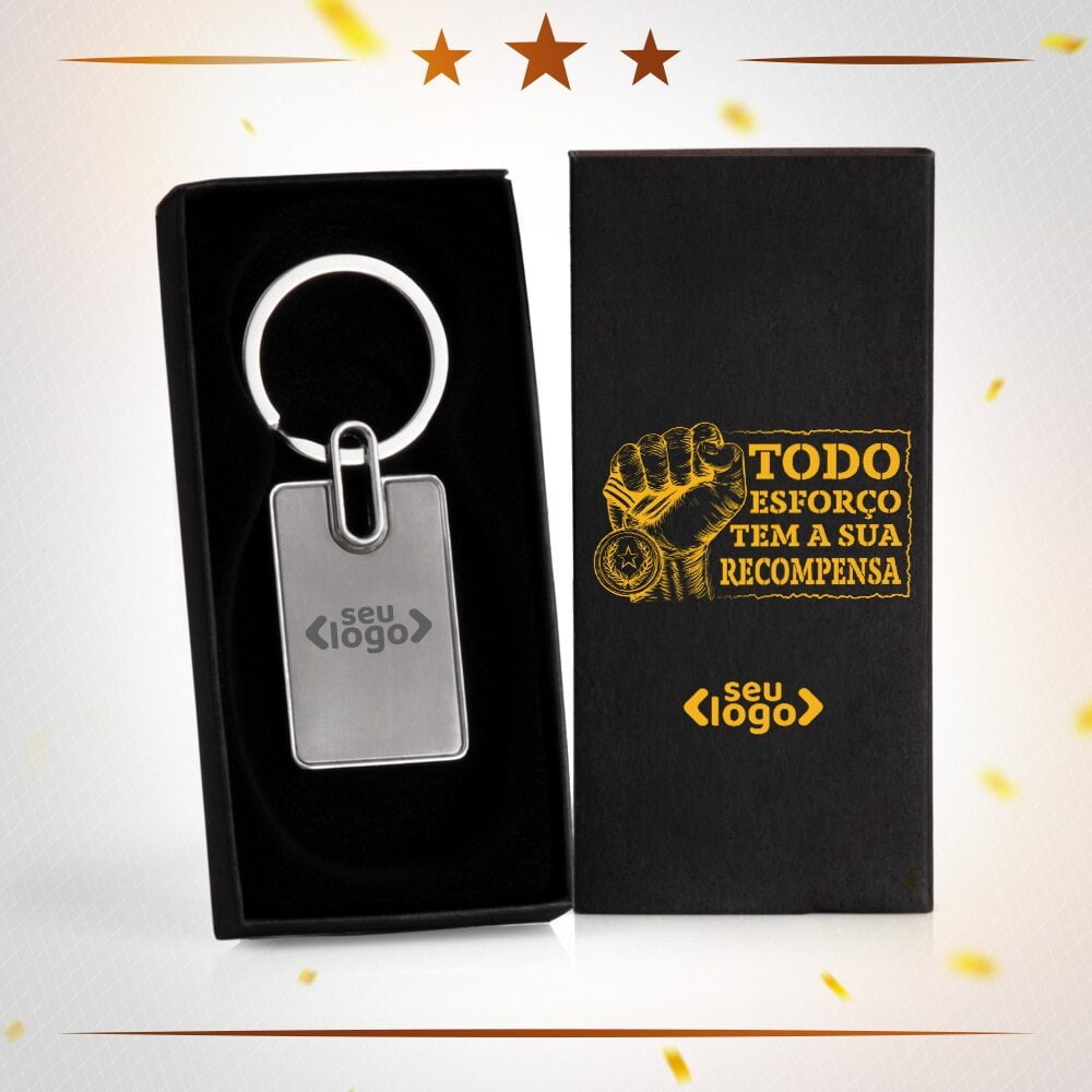 Premiação ao Colaborador Personalizado Chaveiro Metal SMCH-00600-PCL Brinde Personalizado