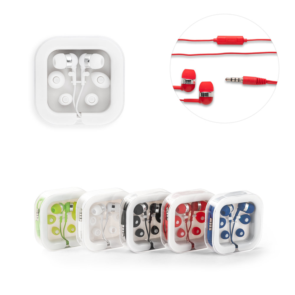 Fone de Ouvido Personalizado Com cabo 2 Pares Extras SP97092 Brindes Personalizados