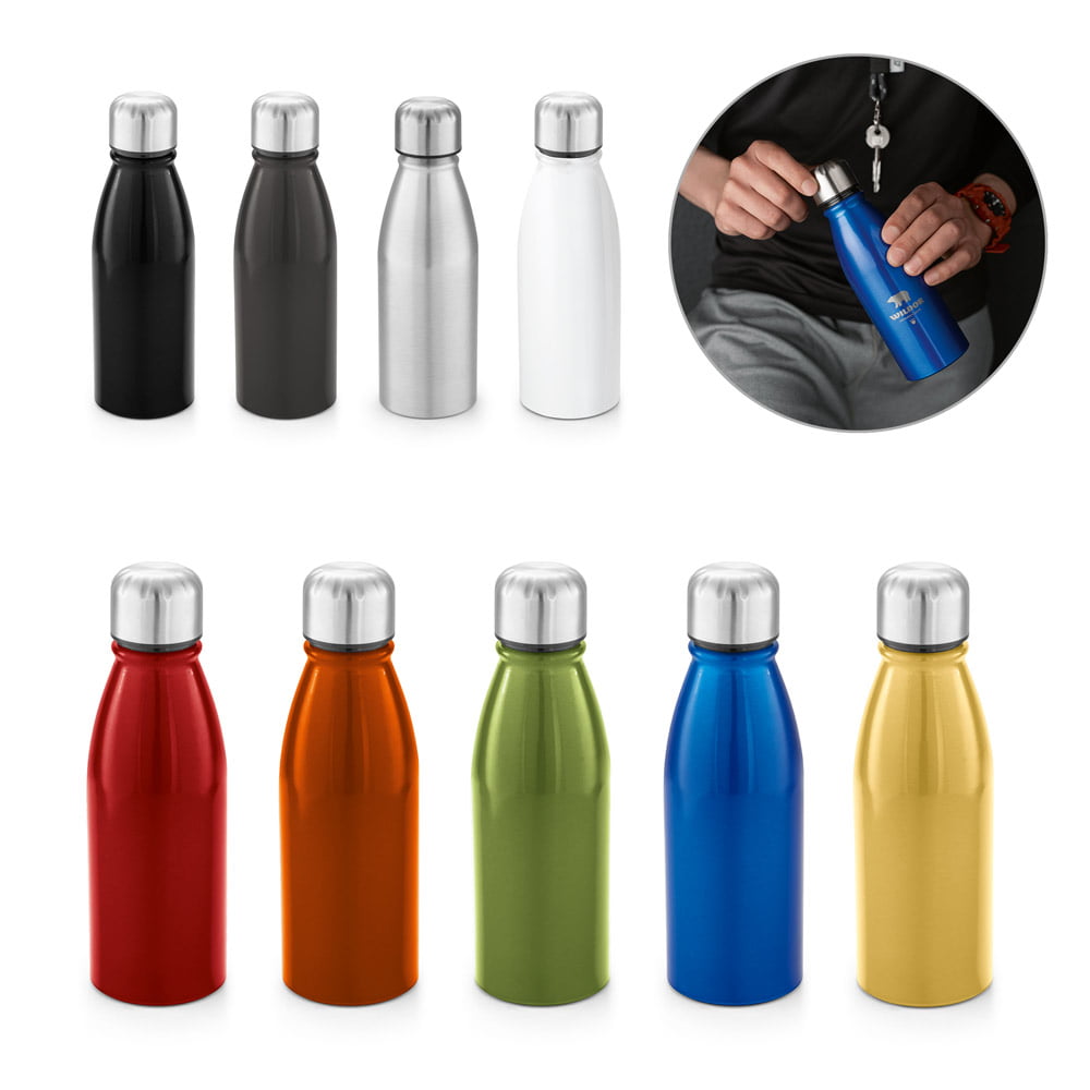 Squeeze Garrafa Alumínio 500ml Tampa Aço Inox Brinde Personalizado