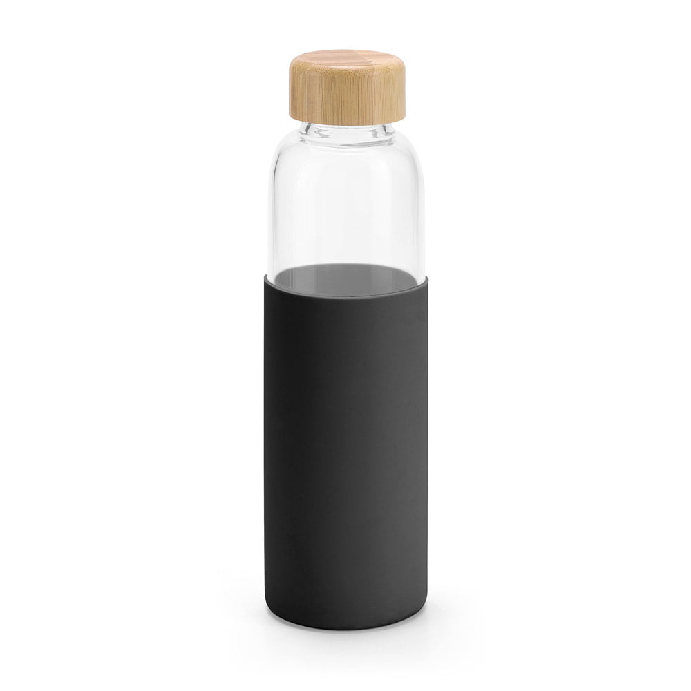 Squeeze Garrafa 600 ml Vidro com Tampa Bambu Brinde Personalizado