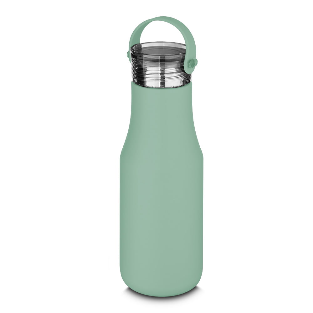 Squeeze Garrafa Térmica Aço Inox 500ml Tampa Rosqueável Alça Silicone Brindes Personalizados