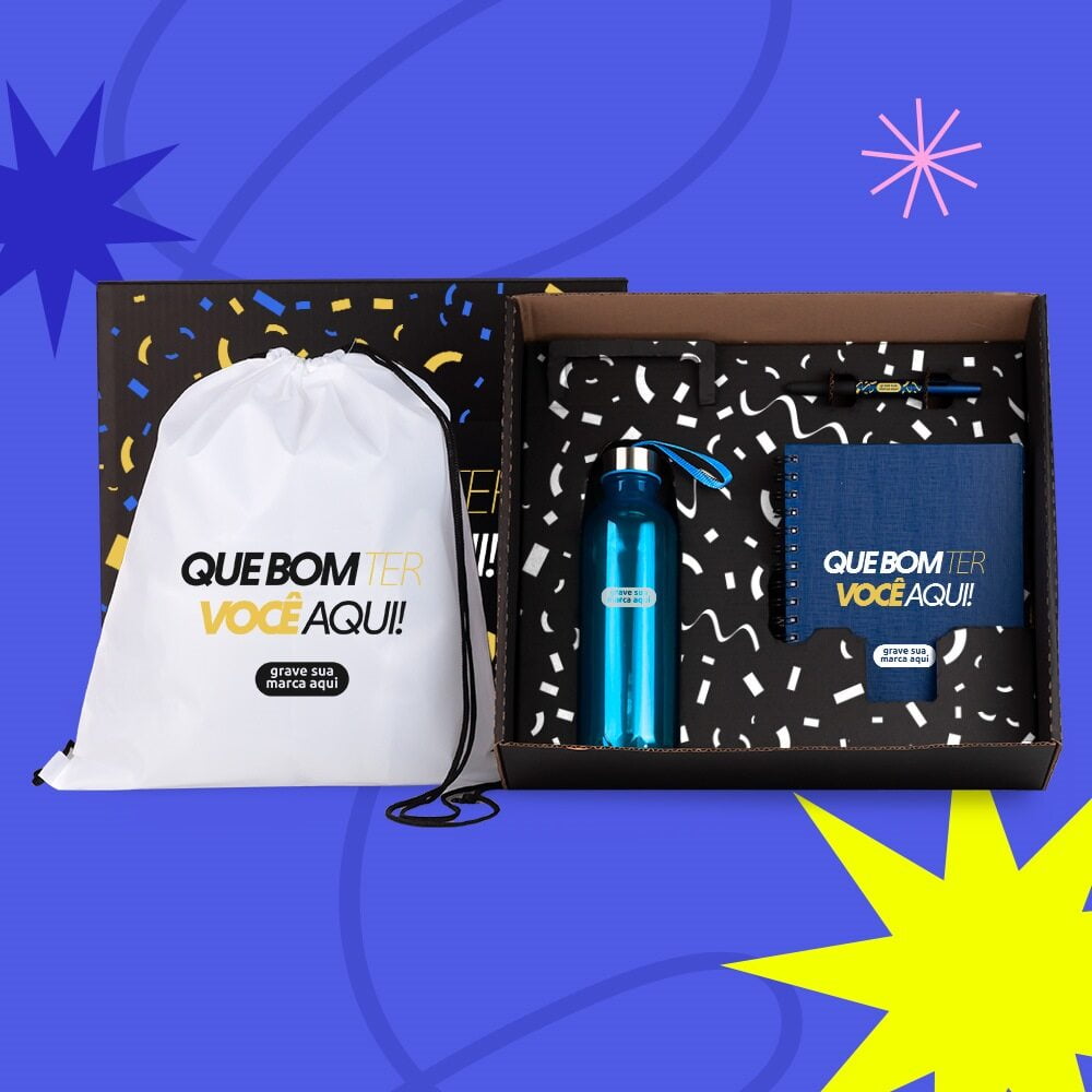 Kit Boas Vindas Personalizado 4 Peças SMKT-9042X-BV Brinde Personalizado