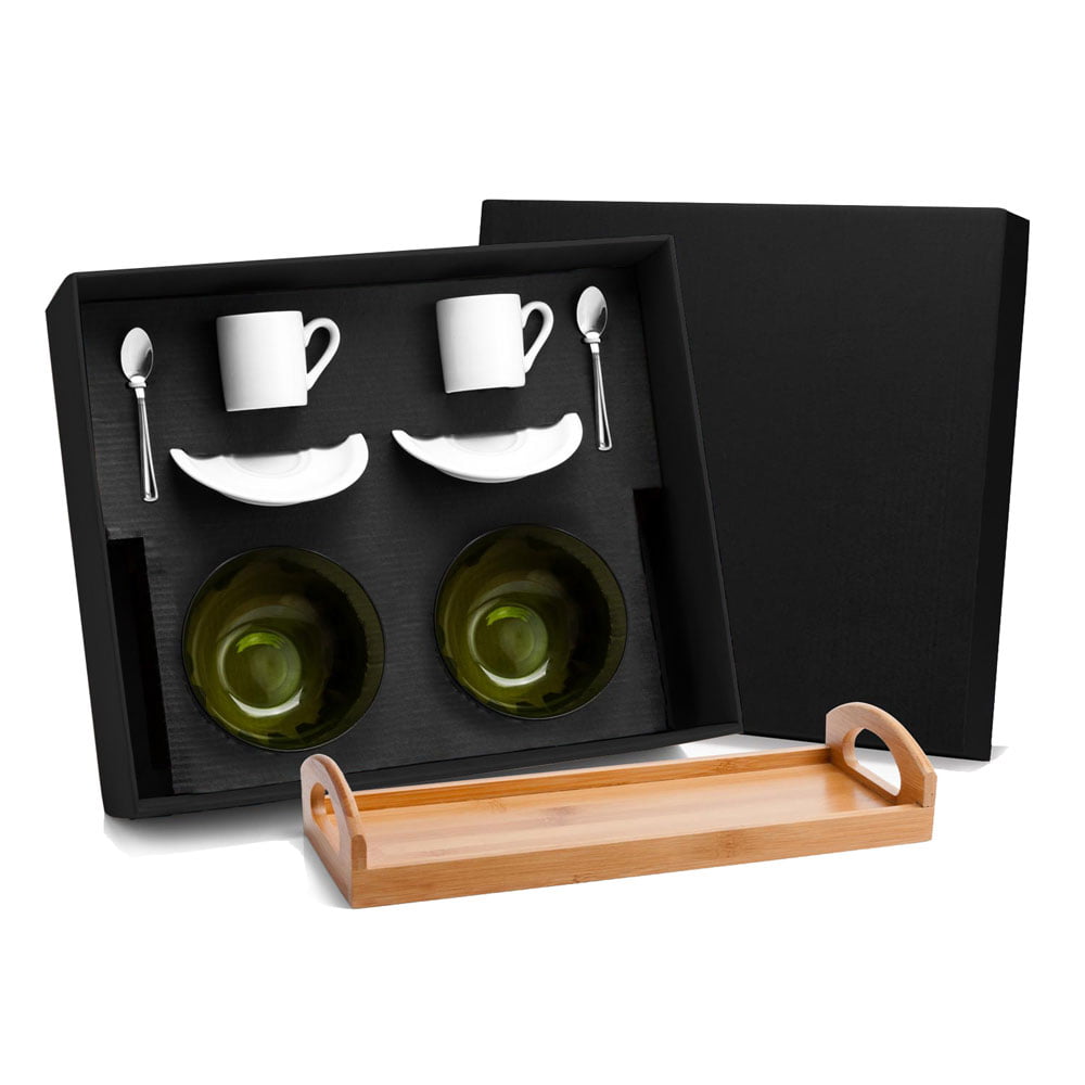 Kit Café Personalizado Bambu 9 Peças SMKT-90075 Brinde Personalizado