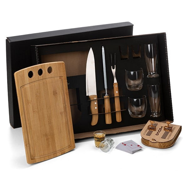 Kit Churrasco Personalizado 12 Peças Com jogo de Cartas SMKT-90078 Brindes Personalizados