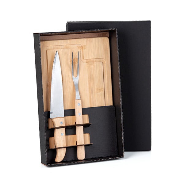 Kit Churrasco Personalizado 3 Peças Caixa Preta SMME-19066 Brinde Personalizado