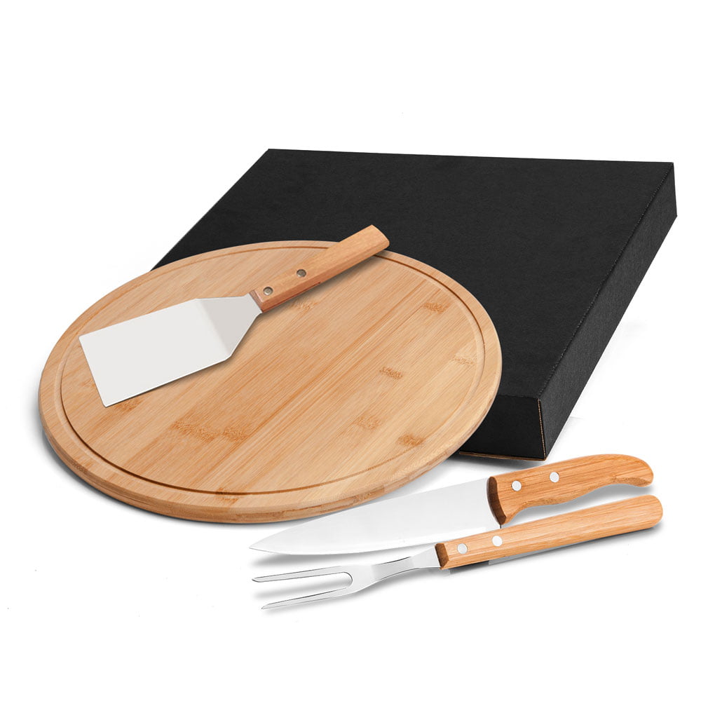 Kit Churrasco Personalizado 4 Peças Caixa Preta SMMB-10173 Brindes Personalizados