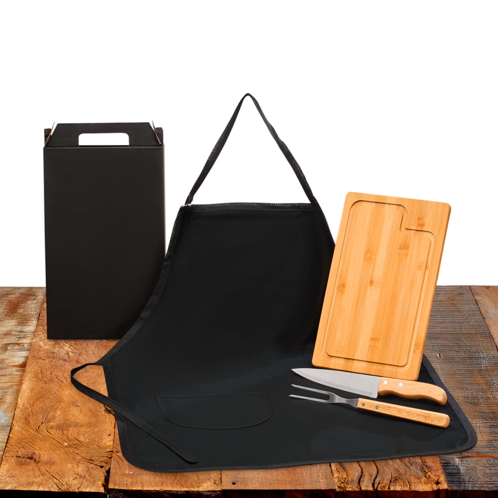 Kit Churrasco Personalizado 4 Peças Com Avental SMMX-19A66 Brinde Personalizado