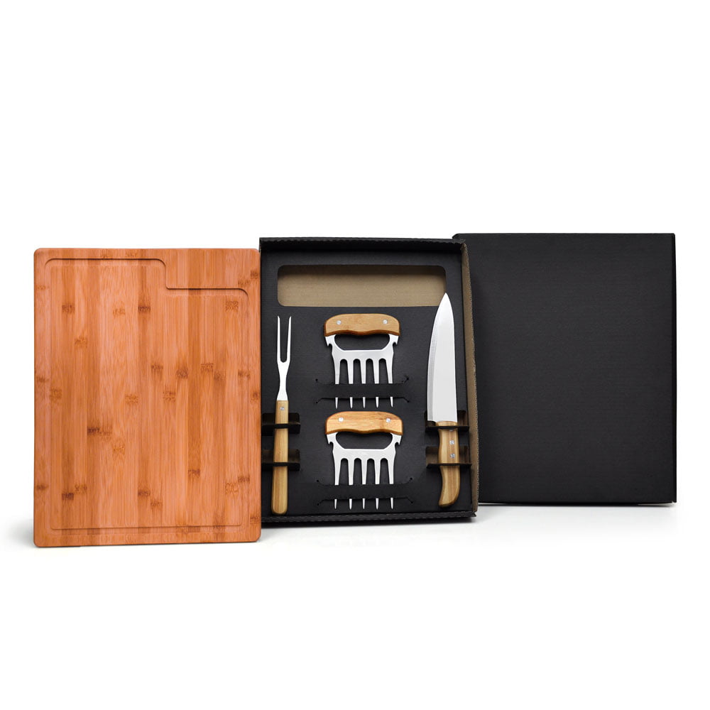 Kit Churrasco Personalizado 5 Peças Caixa Preta SMKT-90307 Brindes Personalizados