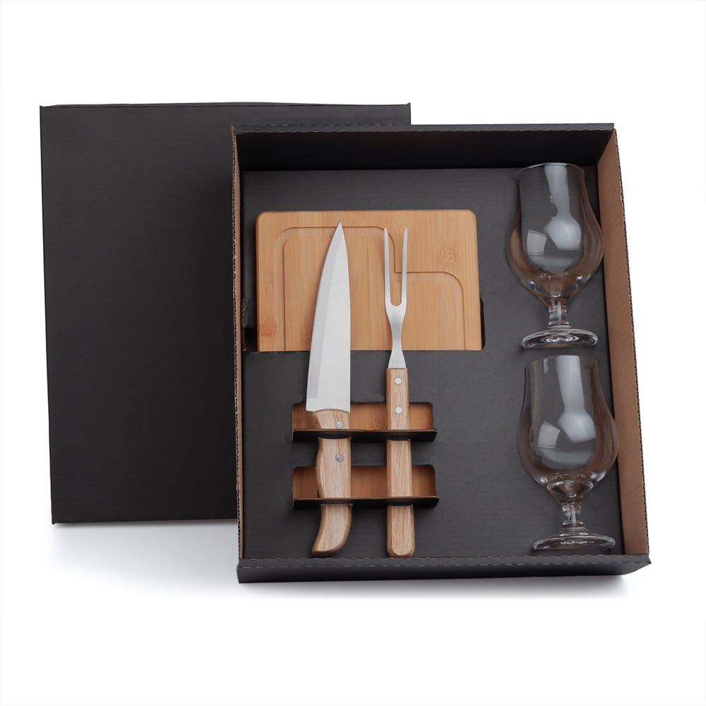 Kit Churrasco Personalizado 5 Peças com Copos SMKT-9044W Brindes Personalizados