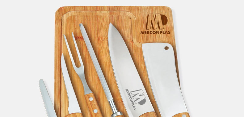 Kit Churrasco Personalizado 7 Peças Caixa Preta SMMB-04553 Brindes Personalizados