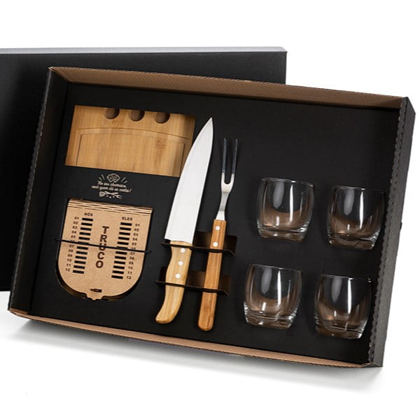 Kit Churrasco Personalizado 8 Peças Com jogo de Cartas SMKT-90076 Brinde Personalizado