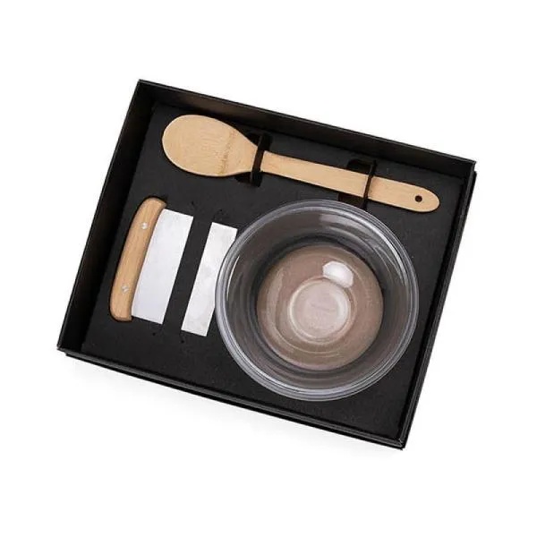 Kit Cozinha Personalizado Bambu / Inox 3 Peças SMKT-90181 Brindes Personalizados