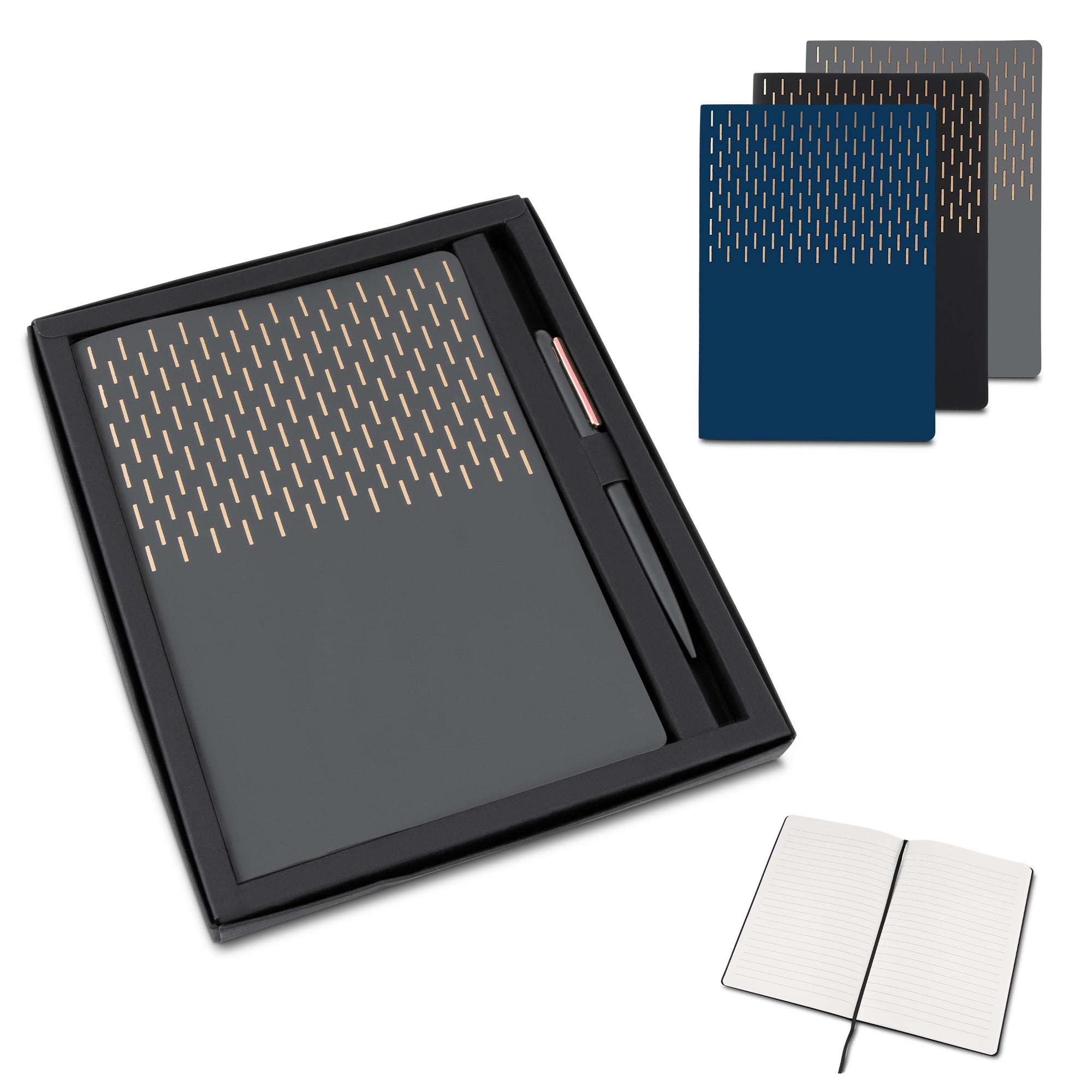 Kit Escritório Personalizado A5 capa em PU e Caneta Metálica ASICAD450 Brindes Personalizados