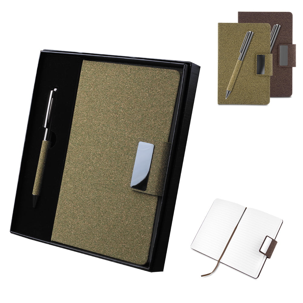 Kit Escritório Personalizado A5 em Pu e Fibra de Café ou Chá ASICAD445 Brindes Personalizados