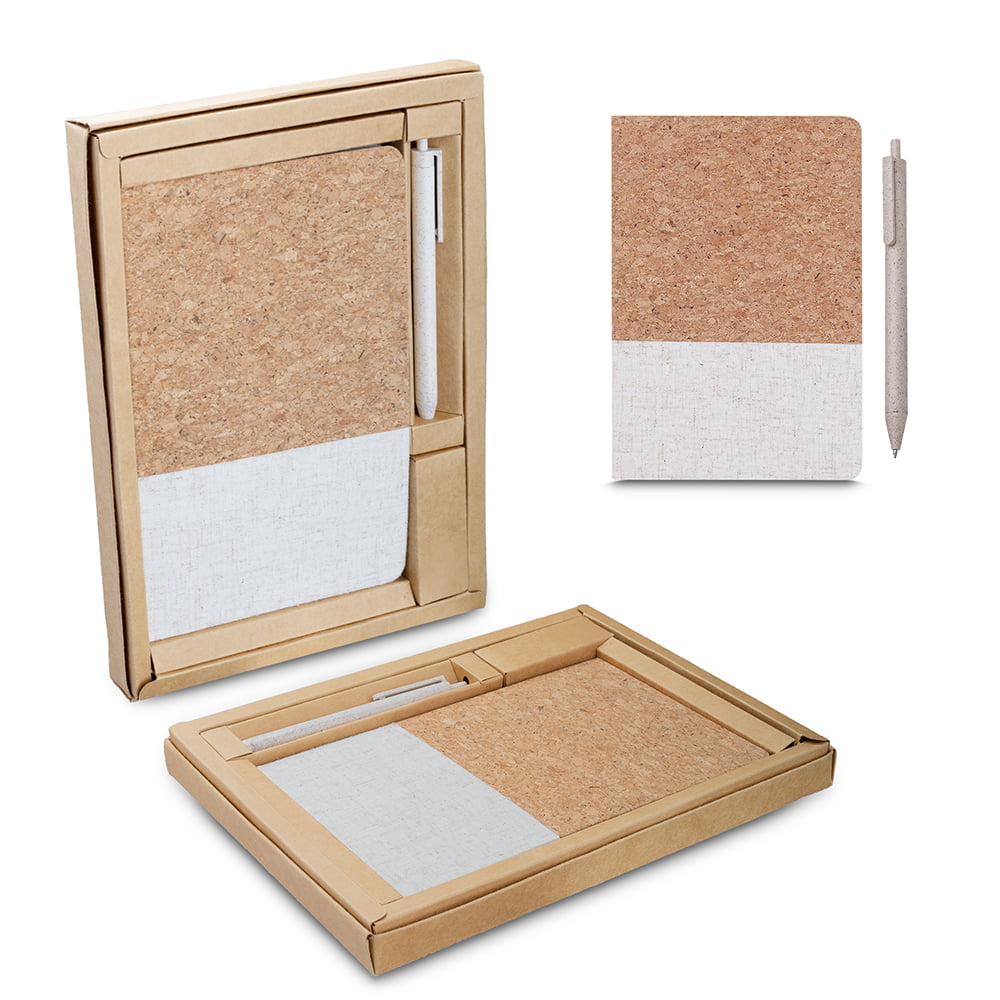 Kit Executivo Personalizado Caderno e Caneta Plástica Reciclada ASICAD300