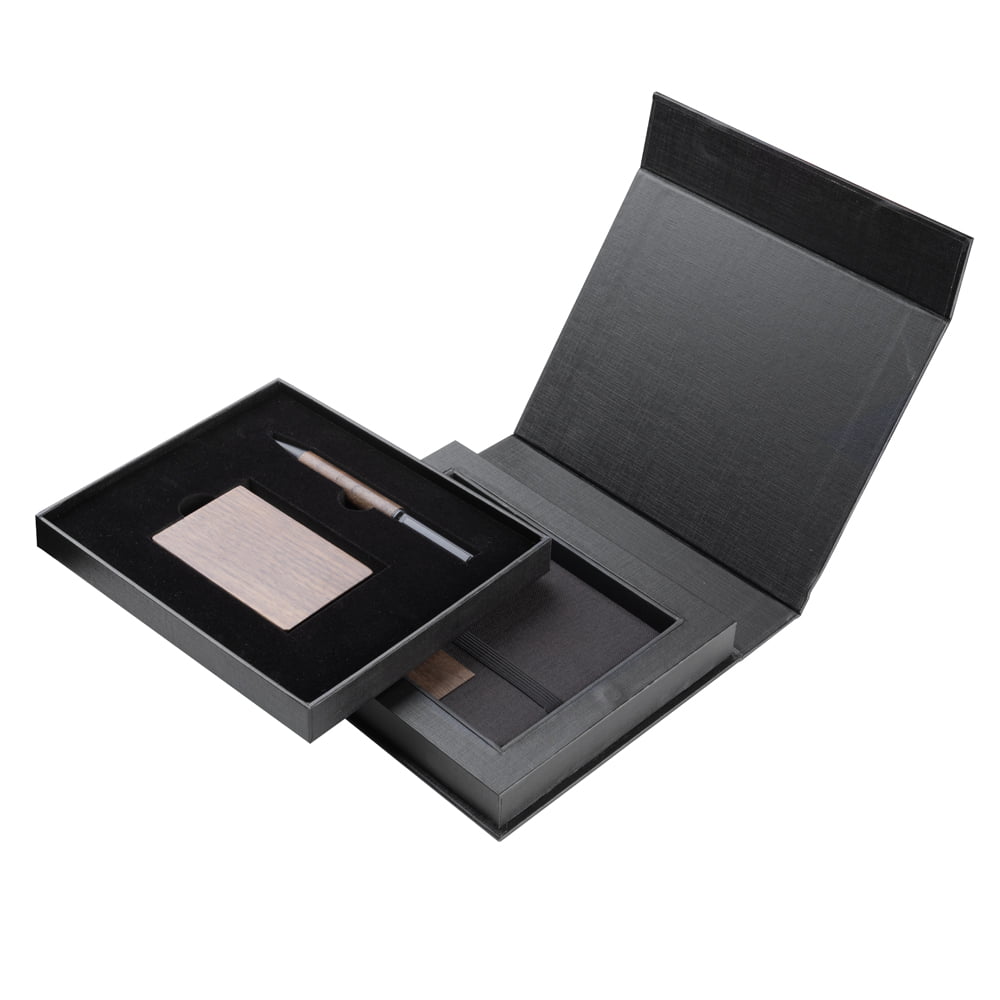 Kit Executivo Personalizado Caderno, Porta Cartões e Caneta Metálica ASICJ120