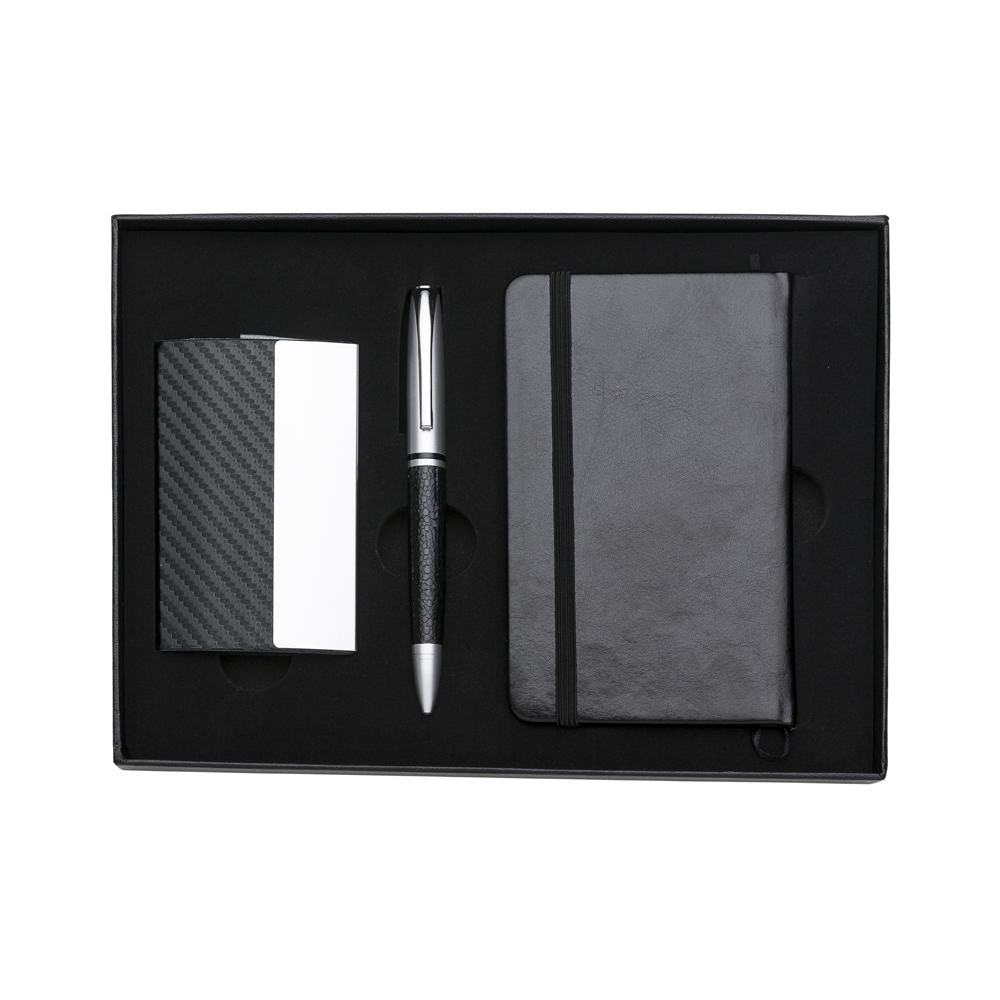 Kit Executivo Personalizado Caneta Caderneta Porta Cartão Caixa X10998 Brinde Personalizado