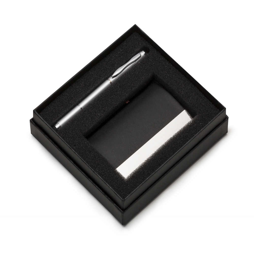 Kit Executivo Personalizado Caneta e Porta Cartão Estojo Preto X12736 Brindes Personalizados