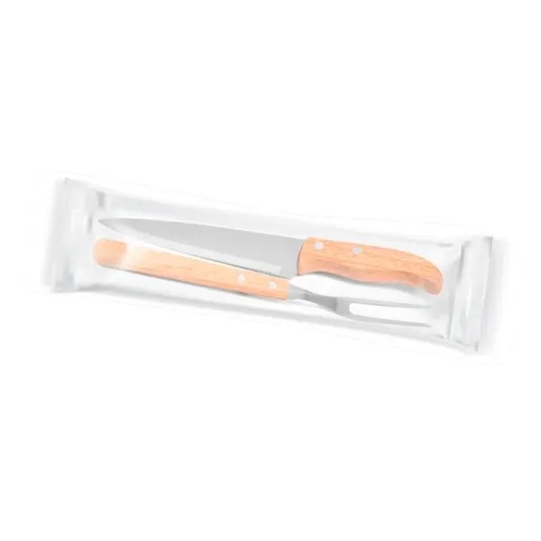 Kit Facas Personalizados Madeira / Inox 2 Peças SMKF-90406-EPP Brindes Personalizados