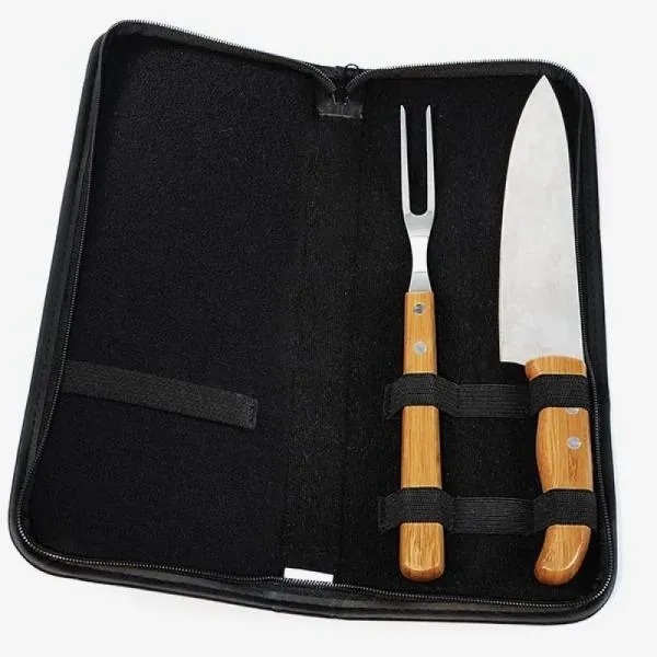 Kit Facas Personalizados Madeira / Inox 3 Peças SMPB-00133 Brindes Personalizados