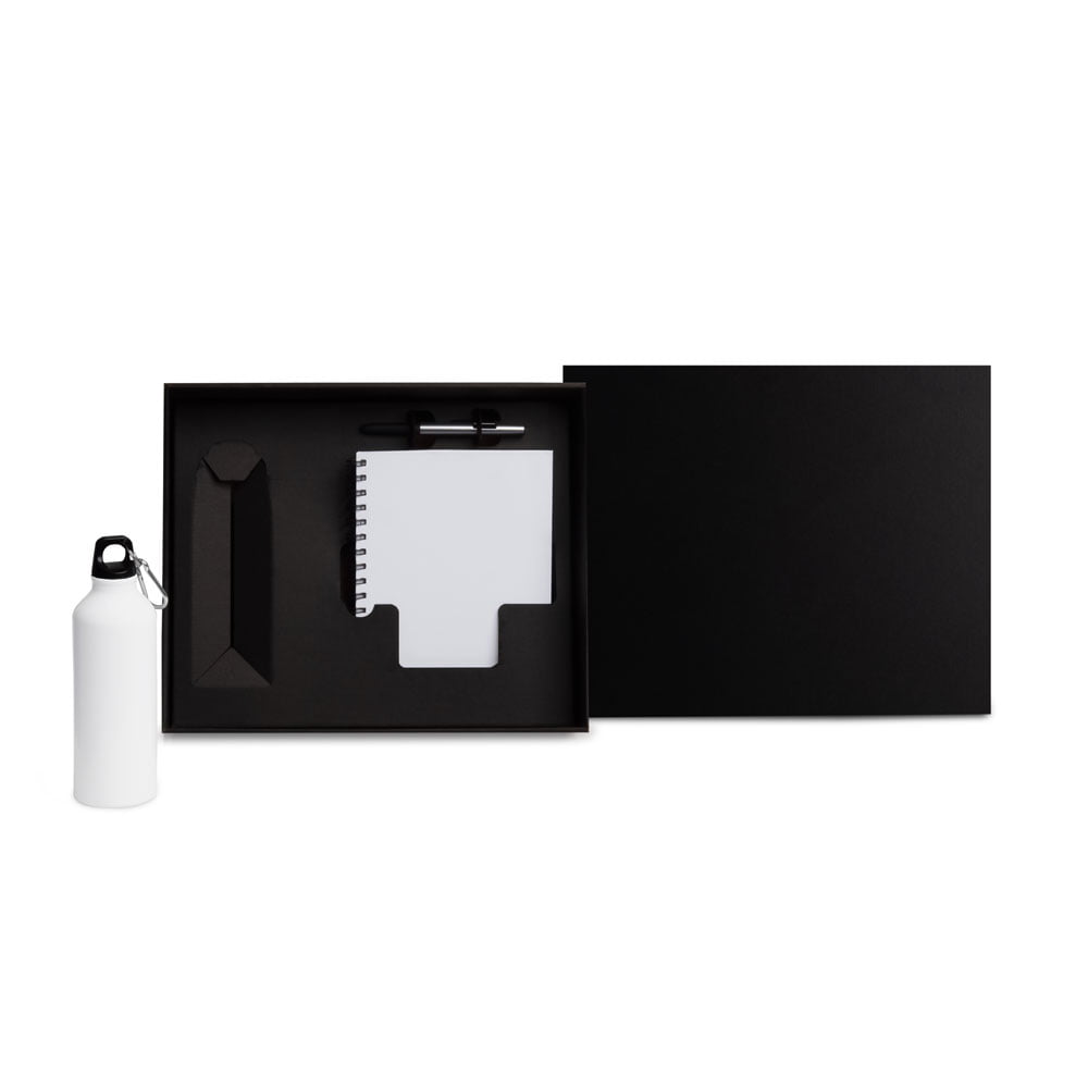 Kit Garrafa Caneta e Caderno 3 Peças SMKT-90353 Brindes Personalizados
