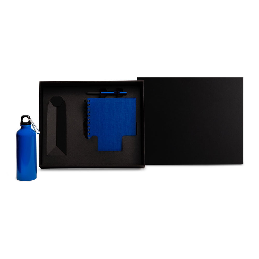 Kit Garrafa Caneta e Caderno 3 Peças SMKT-90354 Brinde Personalizado