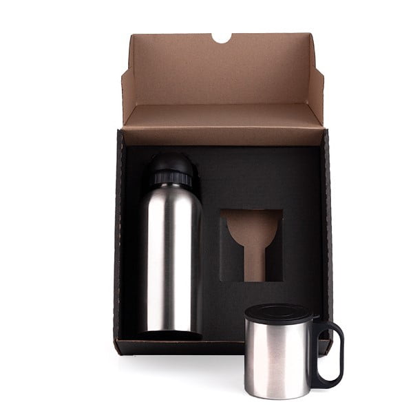 Kit Garrafa e Caneca 2 Peças 600 ML / 180 ML SMIX-01611 Brinde Personalizado