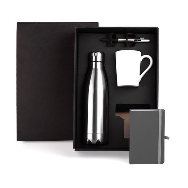 Kit Garrafa e Acessórios Personalizado 4 Peças SMKT-9048Q Brindes Personalizado