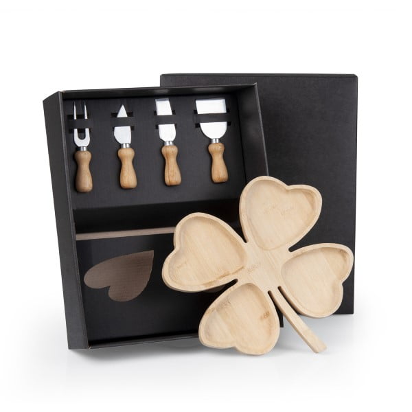 Kit Petisco Personalizado Bambu e Inox 5 Peças SMKT-90200 Brinde Personalizado