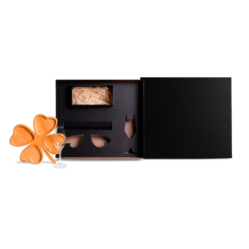 Kit Petisco Personalizado Bambu e Vidro 2 Peças SMKT-90338 Brinde Personalizado