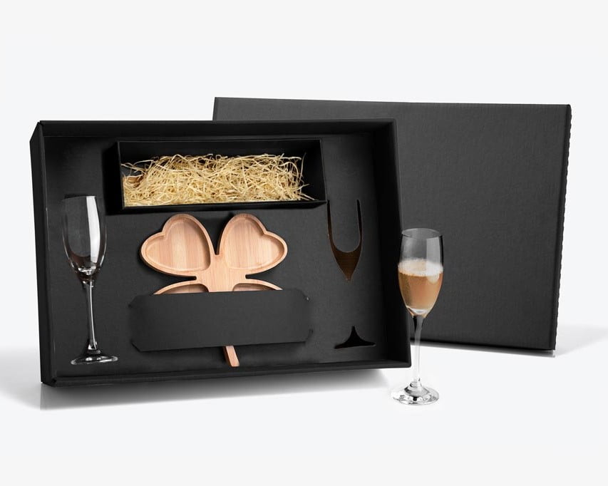 Kit Petisco Personalizado Bambu e Vidro 3 Peças SMKT-90005 Brindes Personalizados