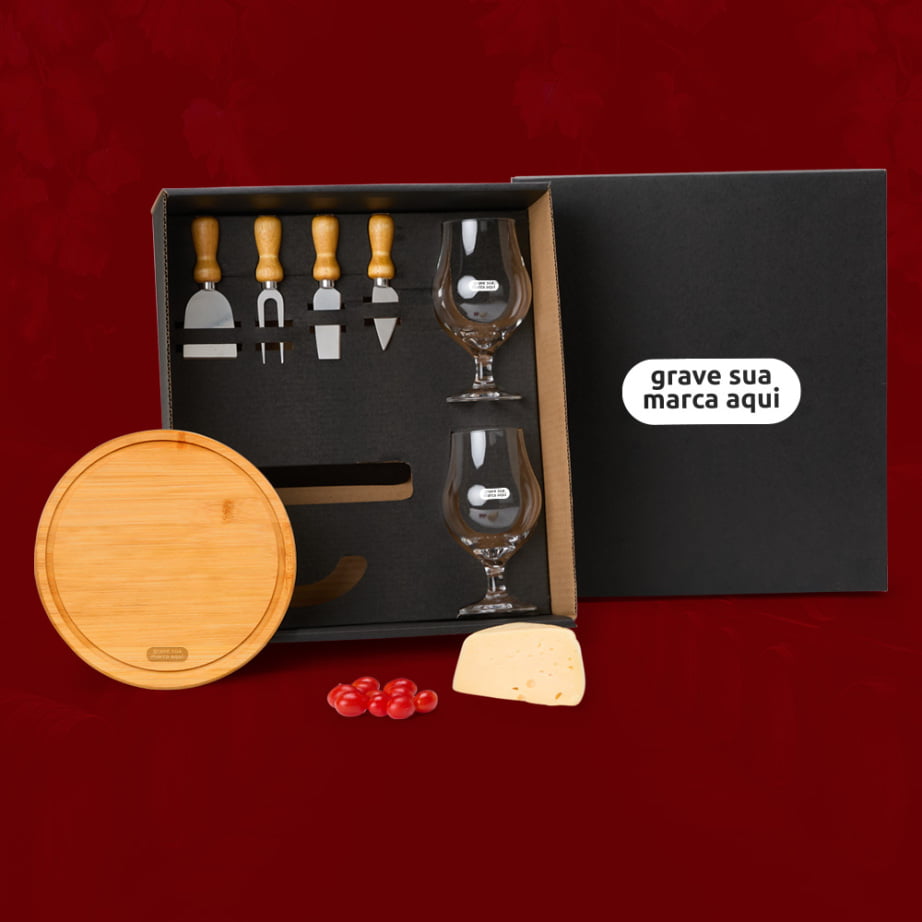 Kit Queijo Personalizado 7 Peças  SMKT-9048L Brindes Personalizados