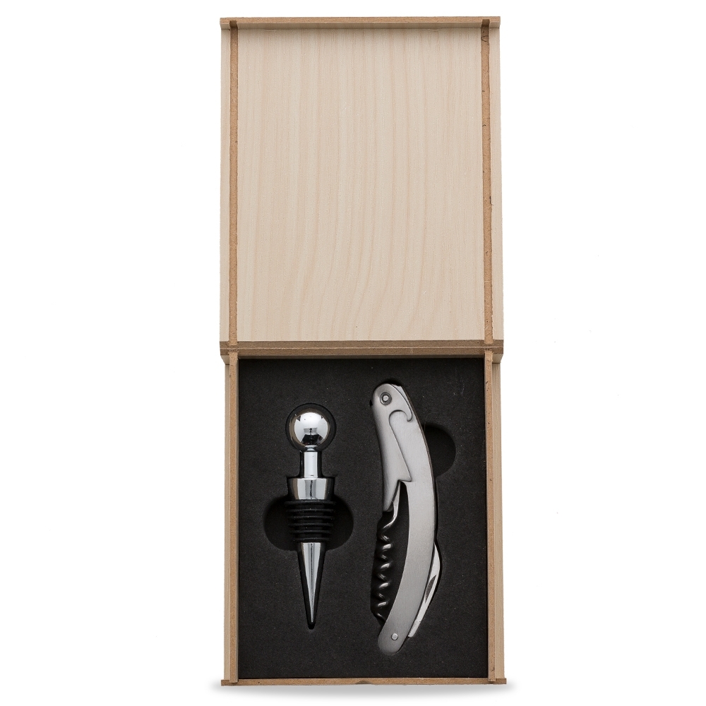 Kit Vinho Personalizado Saca Rolha e Tampa de Bico 2 Peças X13102 Brinde Personalizado