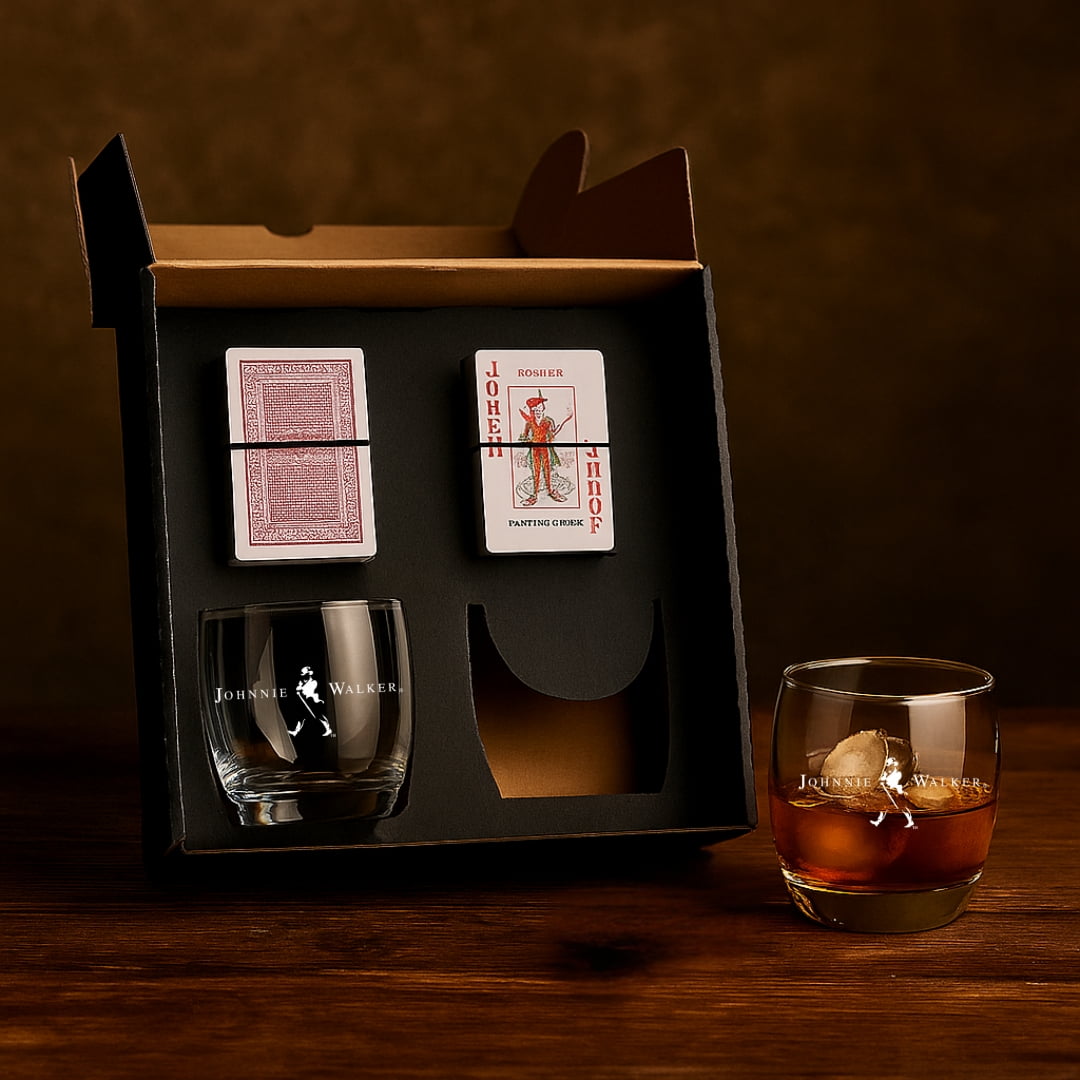 Brinde Presente Dia dos Pais Personalizado Kit Whisky Personalizado Com Baralho SMKT-90085-PAI
