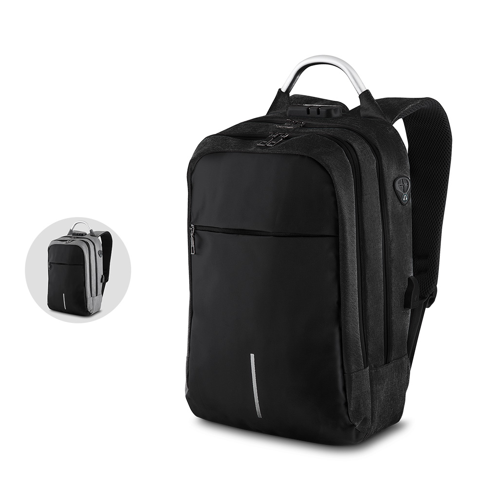 Mochila Personalizada Para Notebook Poliéster 18 L com Cadeado ASIMC538 Brindes Personalizados