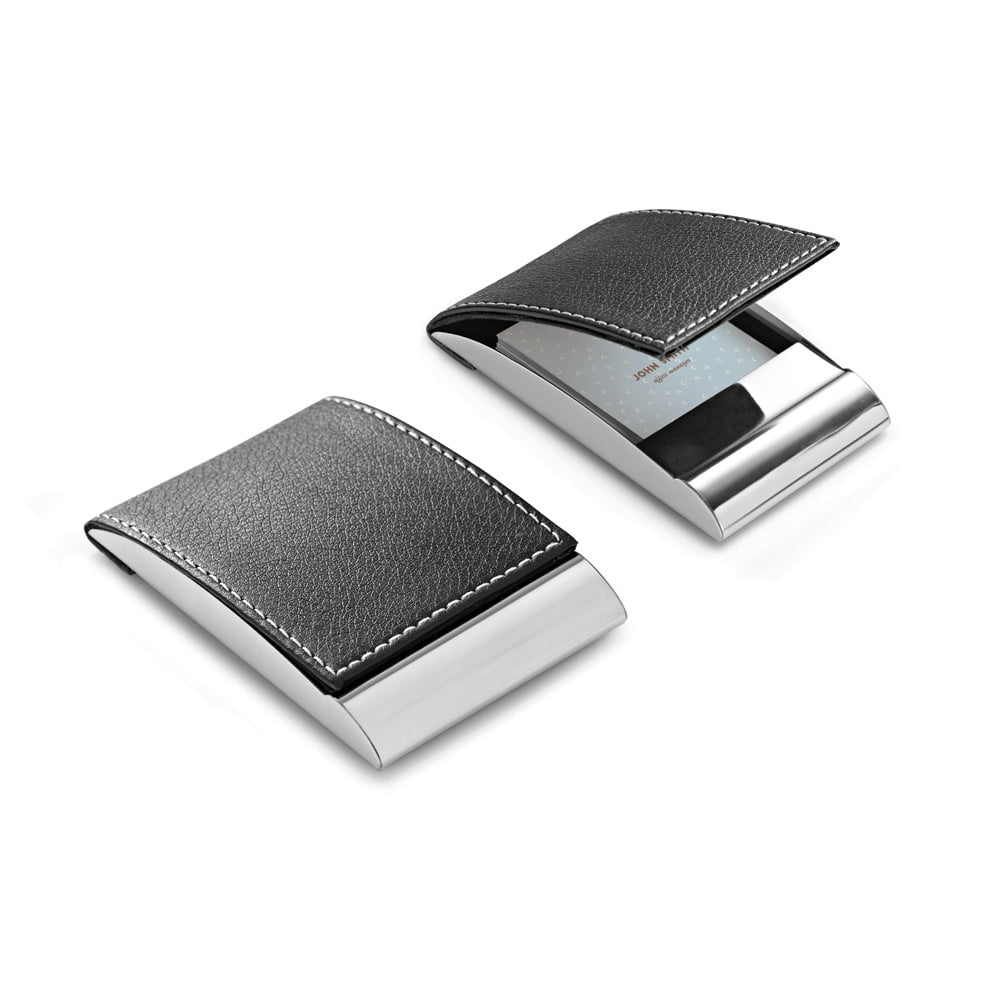 Porta Cartões Personalizado Metal e Couro Sintético SP93308 Brindes Personalizados