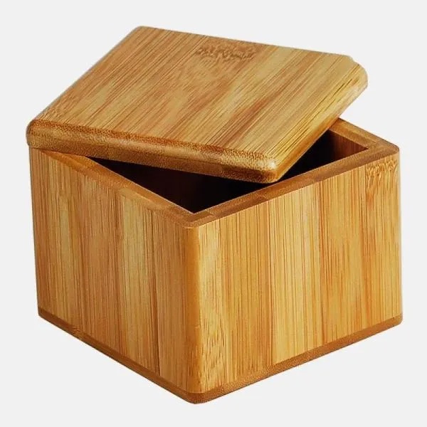 Saleiro Personalizado Bambu Tampa Giratória SMTE-00203 Brindes Personalizado