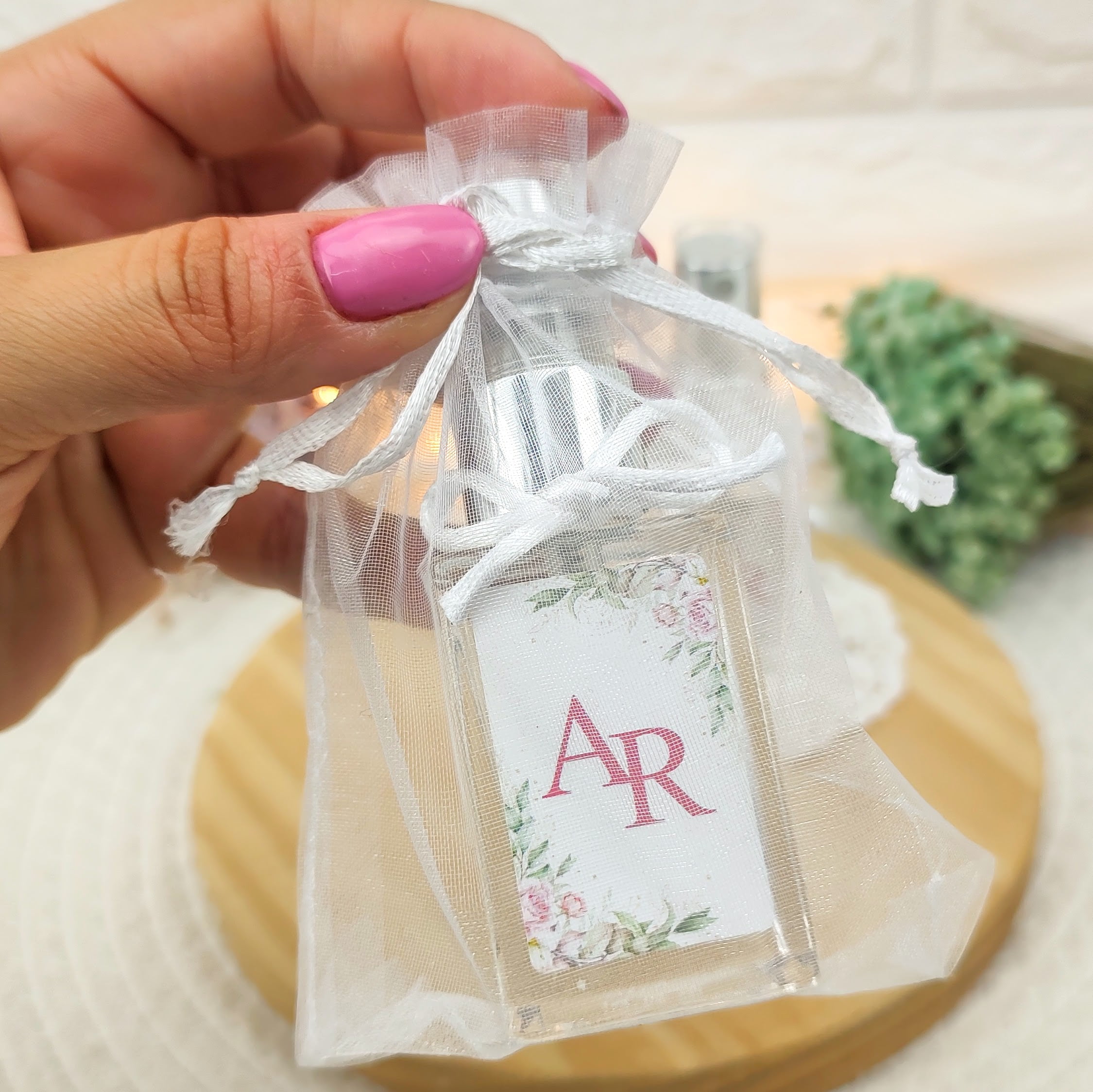 LEMBRANCINHA DE CASAMENTO HOME SPRAY 30ML ORGANZA FIO DE SEDA AD COLORIDO