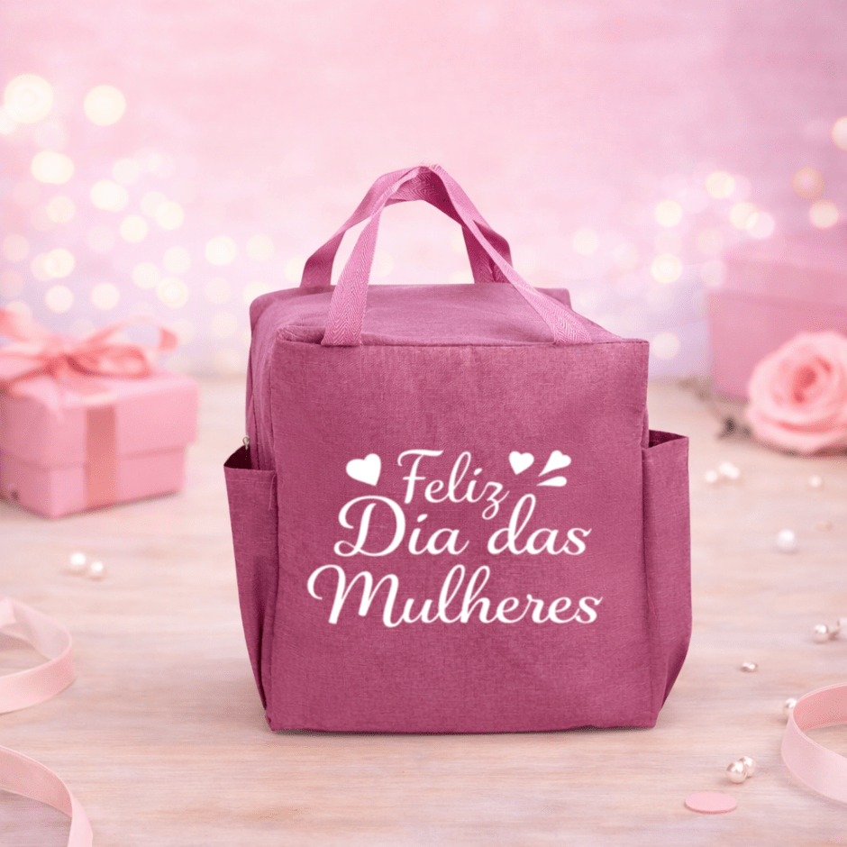 Brinde Dia Das Mulheres Personalizado Bolsa Térmica 12L Oxford  X18954-MULHER Brinde Personalizado