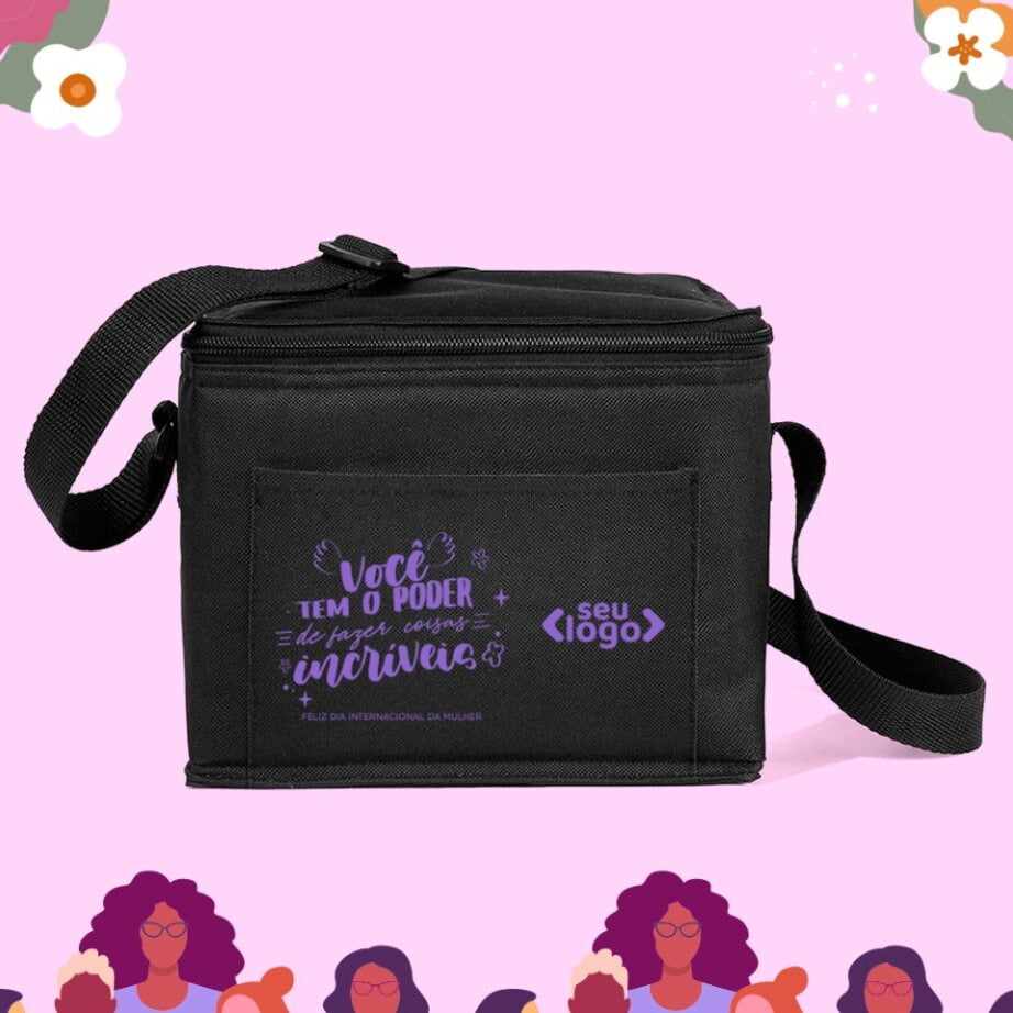 Brinde Dia Das Mulheres Personalizado Bolsa Térmica Poliester 600D 4L SMMA-15121-MULHER Brindes Personalizados