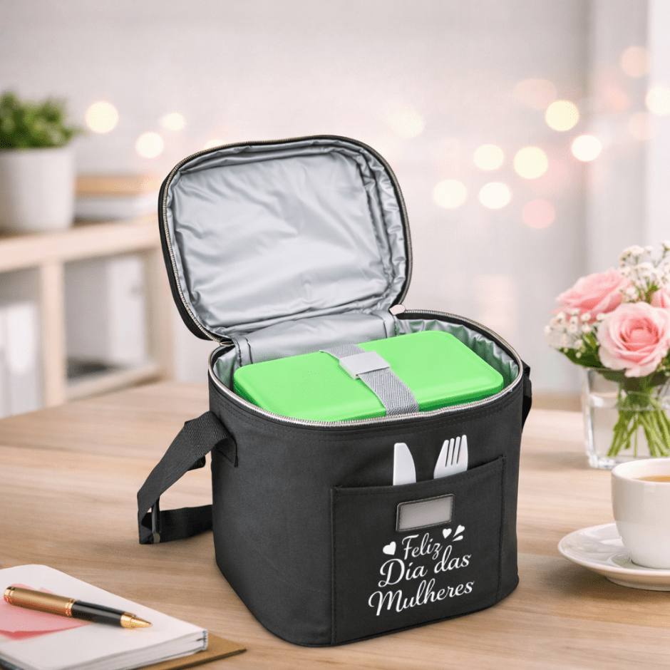 Brinde Dia Das Mulheres Personalizado Bolsa Térmica Tecido Sintético 10L X18764-MULHER Brindes Personalizados