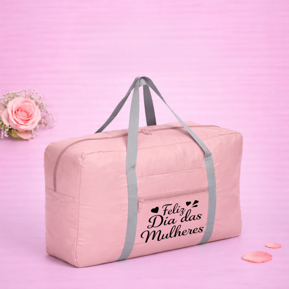 Brinde Dia Das Mulheres Personalizado Bolsa Viagem Poliéster 24L X02093-MULHER Brinde Personalizado
