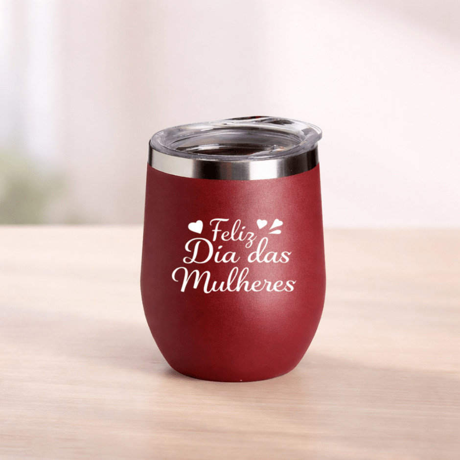 Brinde Dia Das Mulheres Personalizado Copo Térmico Inox 320 ML X14726L-MULHER Brindes Personalizados