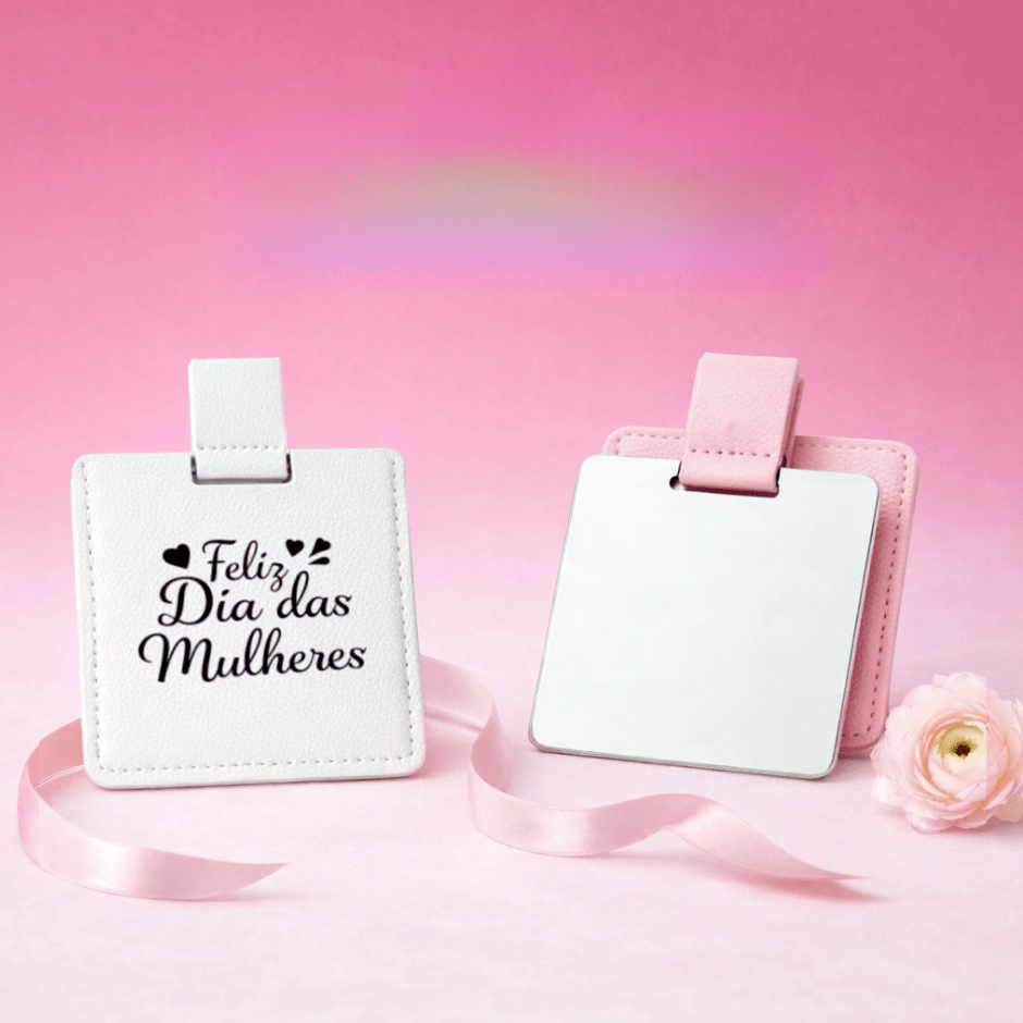 Brinde Dia Das Mulheres Personalizado Espelho Aço Inox X06027-MULHER Brinde Personalizado