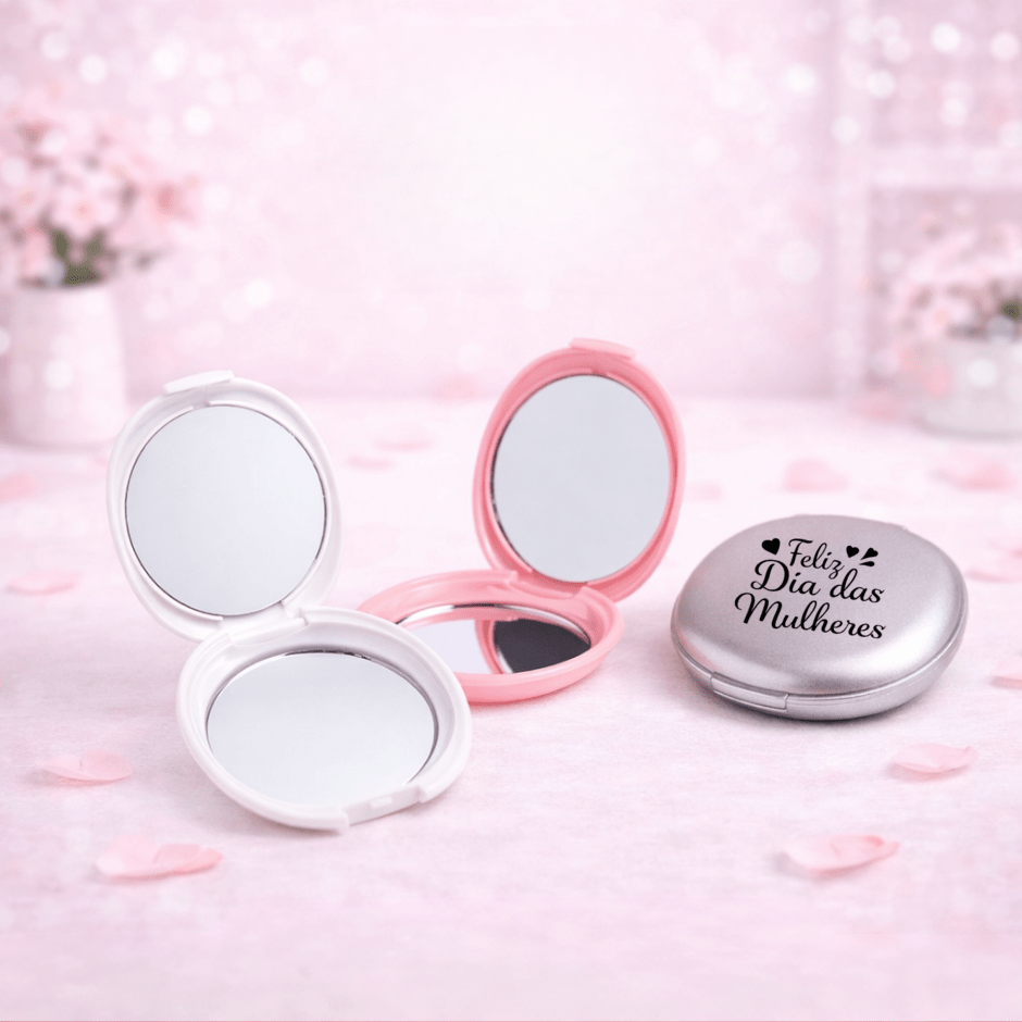 Brinde Dia Das Mulheres Personalizado Espelho Plástico Duplo X18721-MULHER Brindes Personalizados