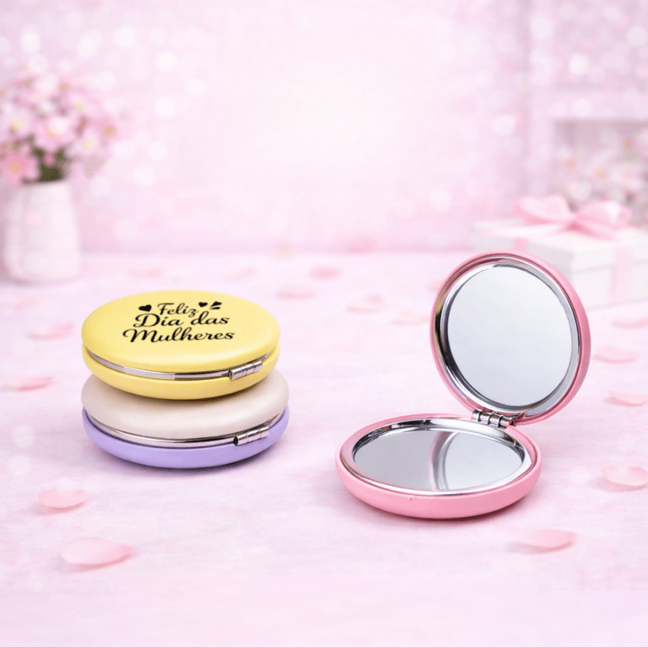 Brinde Dia Das Mulheres Personalizado Espelho Poliuretano Duplo X18830-MULHER Brinde Personalizado