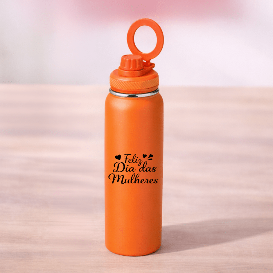 Brinde Dia Das Mulheres Personalizado Garrafa Térmica 850 ml Aço Inox X18846-MULHER Brindes Personalizados