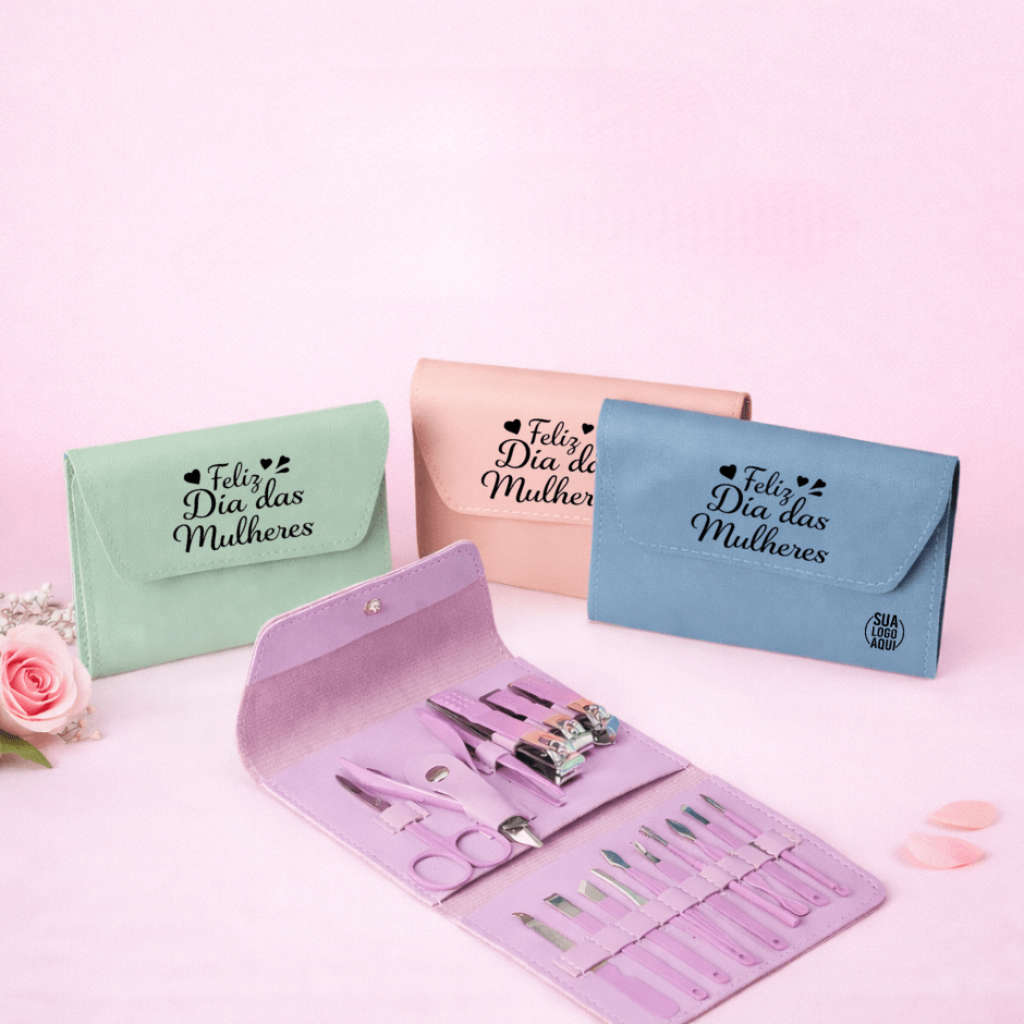 Brinde Dia Das Mulheres Personalizado Kit Manicure 16 Peças X18724-MULHER Brinde Personalizado
