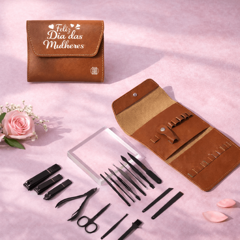 Brinde Dia Das Mulheres Personalizado Kit Manicure 16 Peças X18724B-MULHER Brindes Personalizados