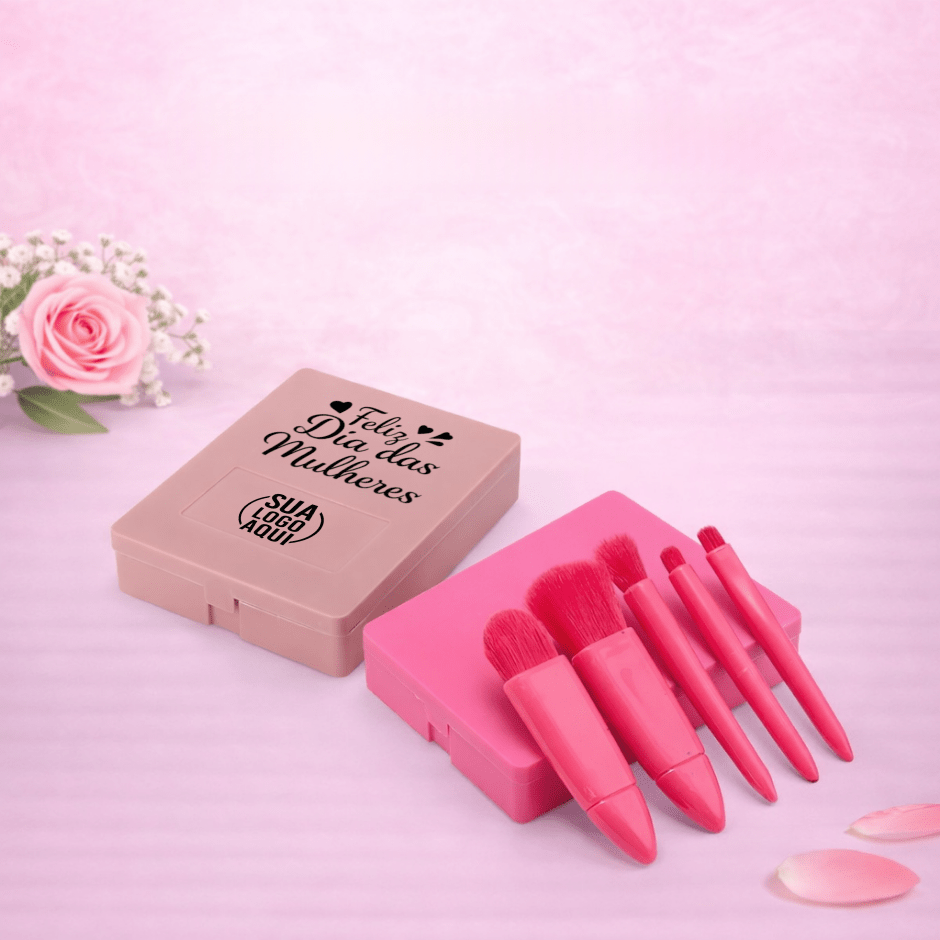 Brinde Dia Das Mulheres Personalizado Kit Pincel Plástico 5 Peças X18874-MULHER Brinde Personalizado